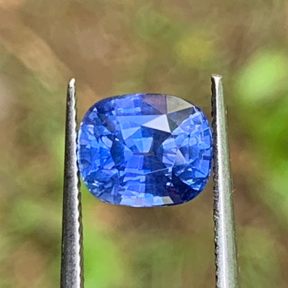 Unheated Vivid Blue Sapphire Certified Rectangular Cushion 2.08 Ct Natural Loose Gemstone