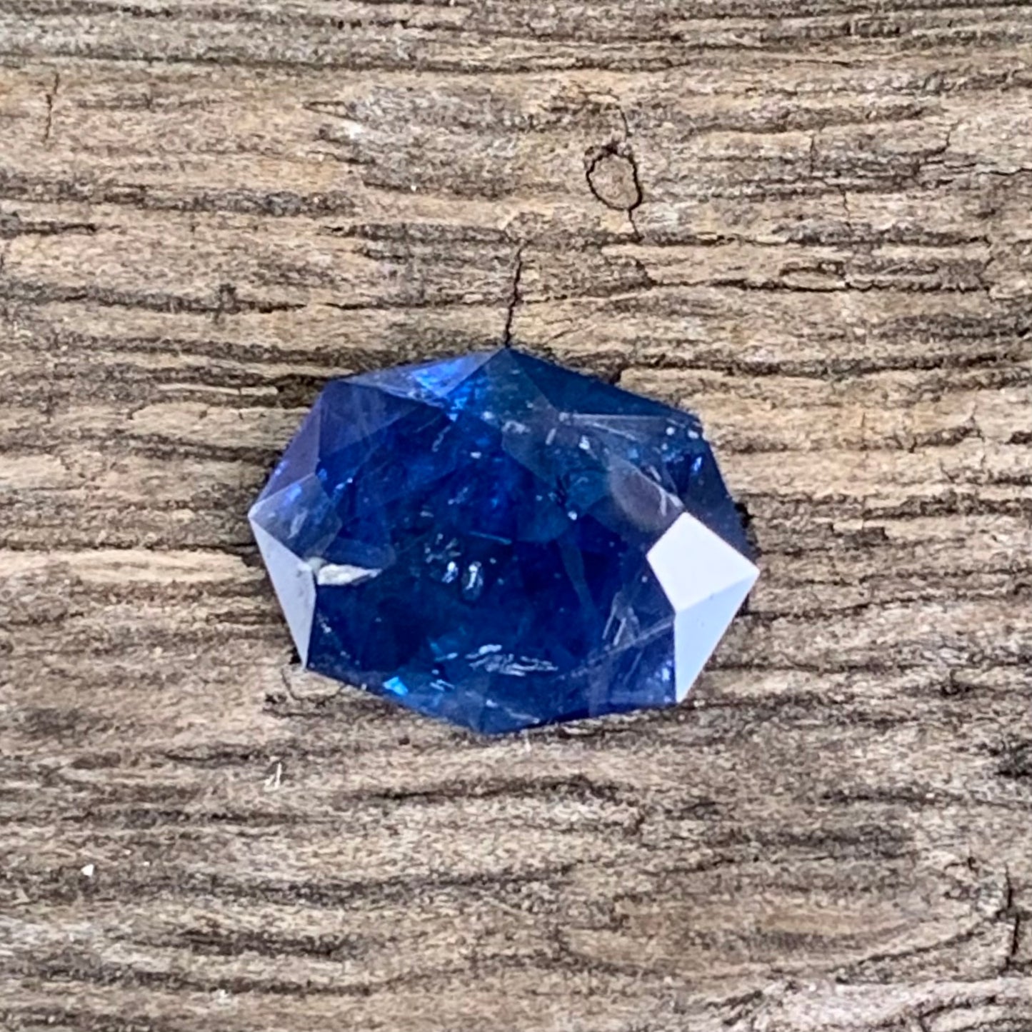 Heavily Included Deep Blue Sapphire Octagon 1.15 Ct Loose Gemstone from Sri Lanka