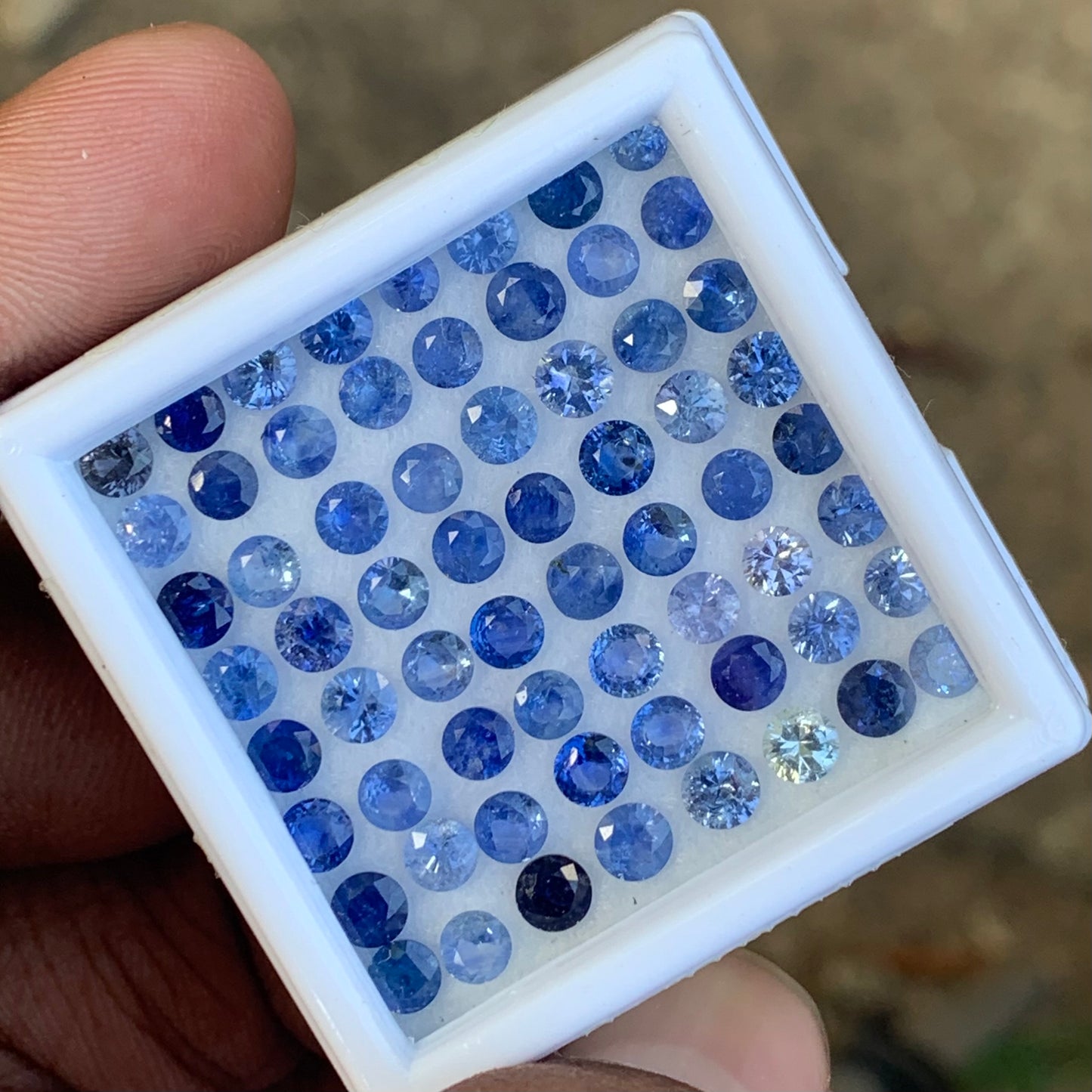 Blue Sapphire 3.3 - 3.7 mm Rounds 12.69 Ct / 64 Natural Loose Gemstone Parcel from Sri Lanka