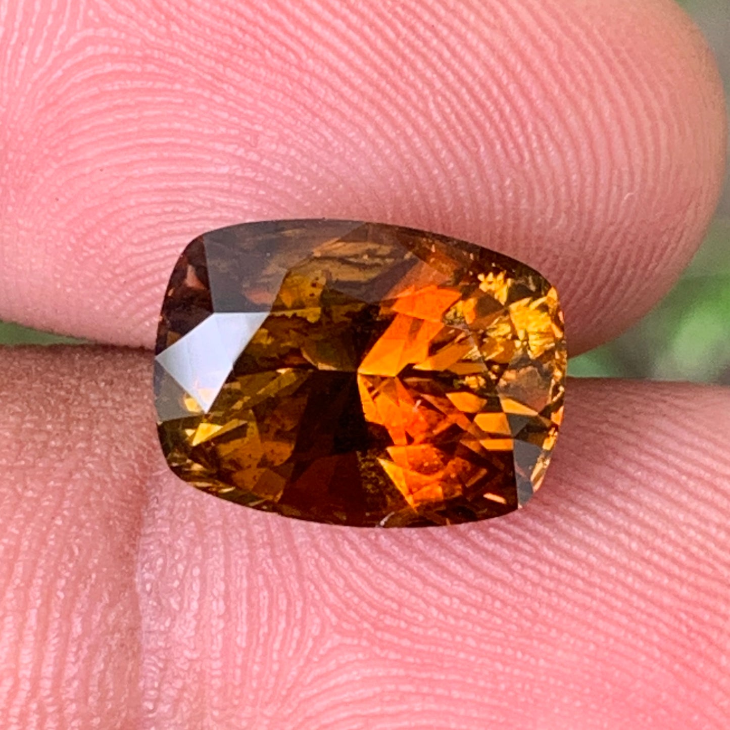 Brownish Orange Yellow Tourmaline Rectangular Cushion Natural Certified 6.37 Ct Loose Gemstone