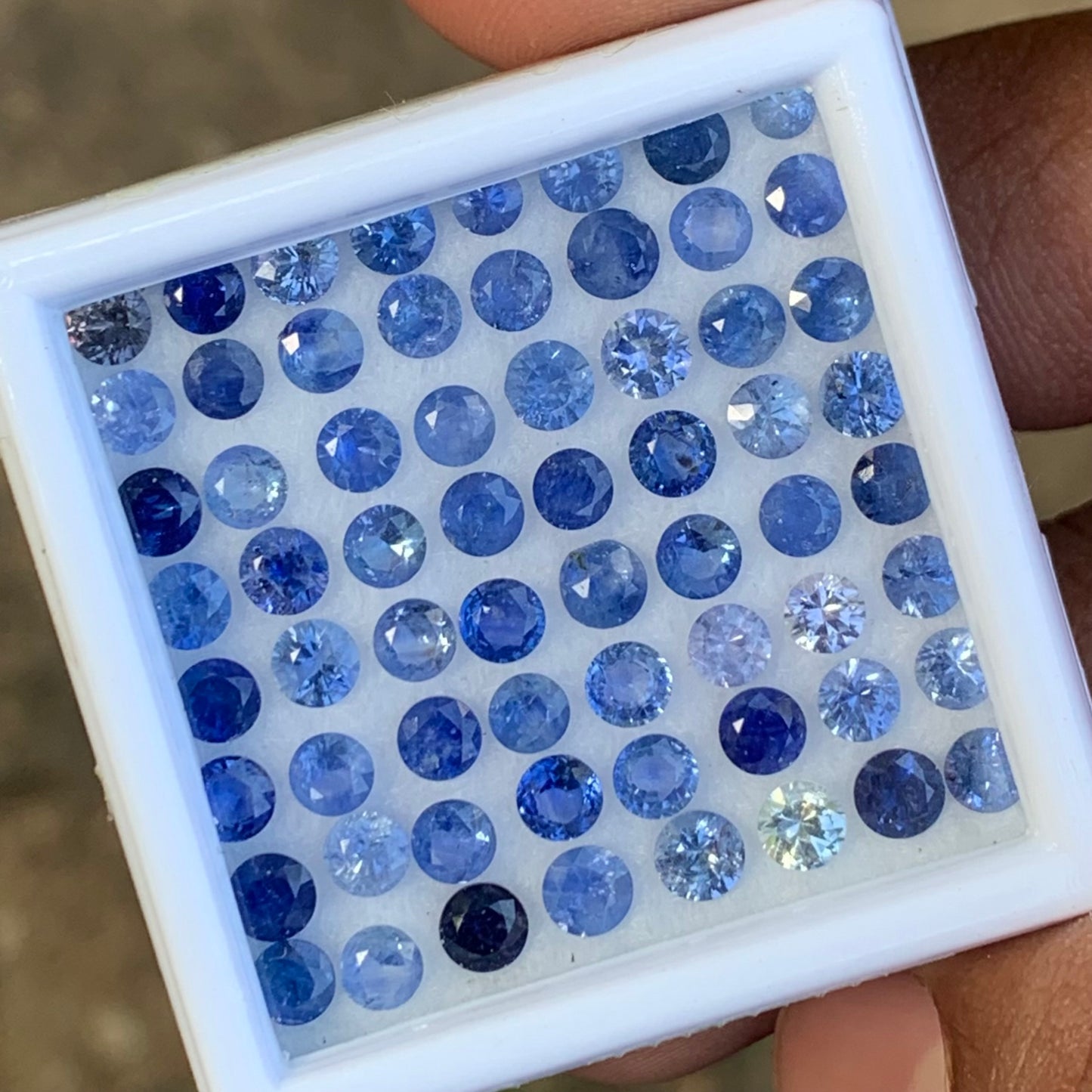 Blue Sapphire 3.3 - 3.7 mm Rounds 12.69 Ct / 64 Natural Loose Gemstone Parcel from Sri Lanka