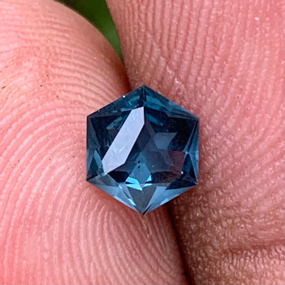 Teal Spinel Hexagon 0.75 Ct Creative Lotus Cut Loose Gemstone