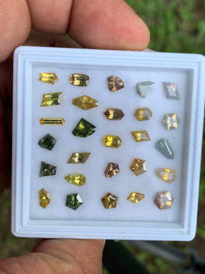 Zircon Geometric Shape Loose Gemstones Wholesale Parcel of Multicolor Natural Gems 14.6 Ct / 27 Stones