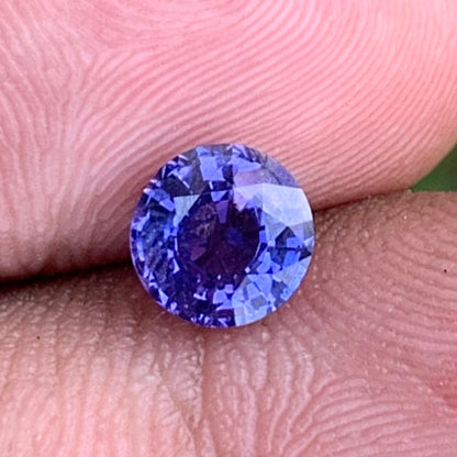 Purplish Blue Bicolor Sapphire 6 mm Round 1.15 Ct Heated Only Natural Loose Gemstone For Jewelry Making