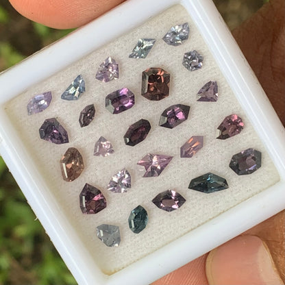 Multicolor Spinel Geometric Shape Natural Loose Gemstone Parcel 5.47 Ct / 25 Gemstones From Sri Lanka