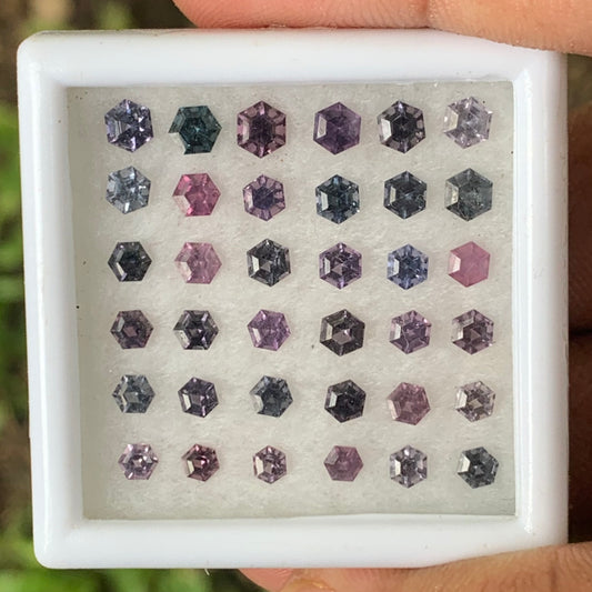 Multicolor Spinel Hexagon Natural Loose Gemstone Parcel 5.5 Ct / 36 Gemstones From Sri Lanka