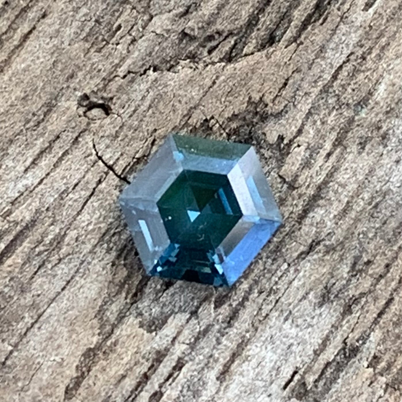 Teal Blue Spinel Hexagon 5.4 mm / 0.81 Ct Natural Loose Gemstone For Jewelry Making