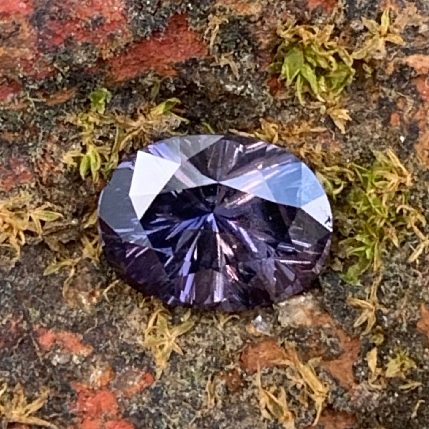 Purplish Spinel Concave Fantasy Cut 0.78 Ct Oval Natural Loose Gemstone For Center Stone from Sri Lanka