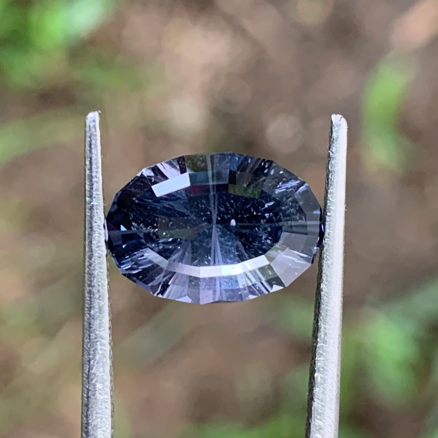 Deep Blue Spinel Concave Cut / Fantasy Cut Modified Oval 3.09 Ct Natural Loose Gemstone From Sri Lanka