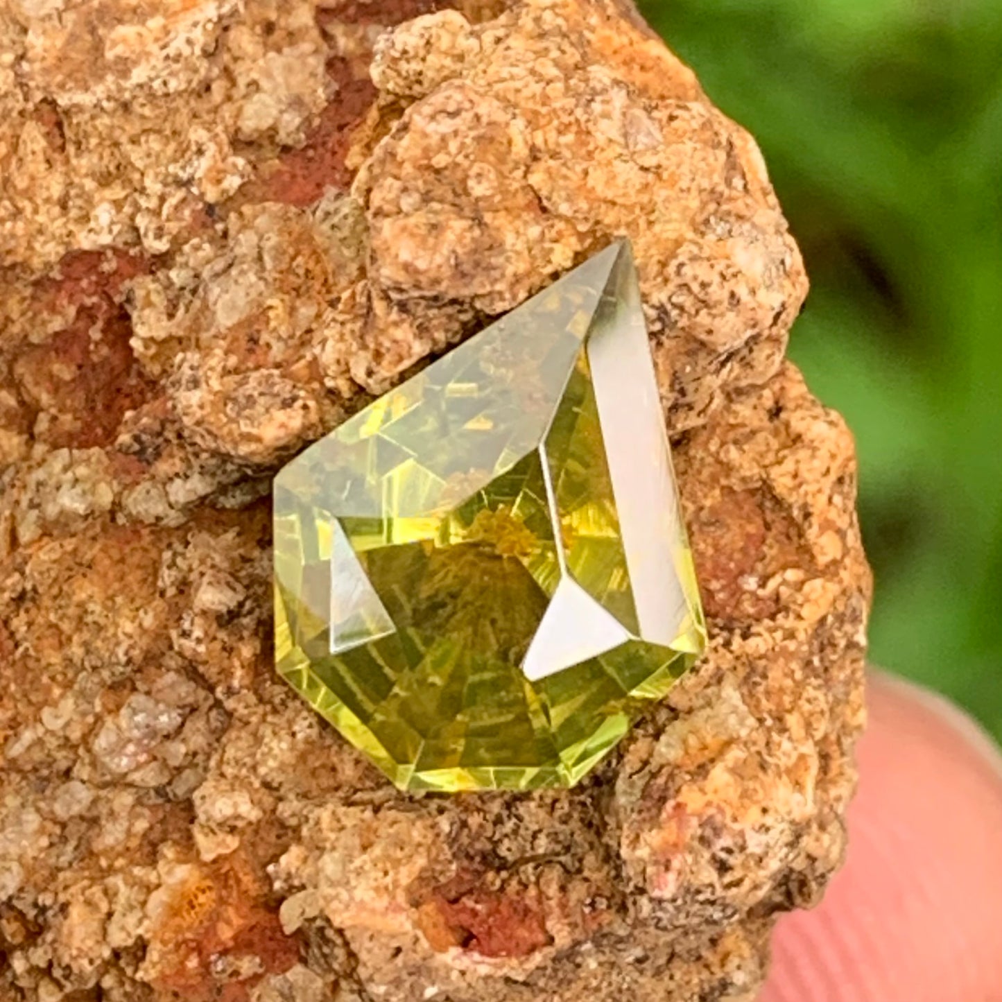 Lime Green Zircon Geometric Shape Shield 3.80 Ct Natural Unheated Loose Gemstone From Sri Lanka
