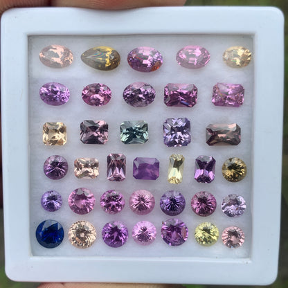 Sapphire Multicolor Natural Heated Only Loose Gemstone Parcel 20.46 Ct / 36 Gemstones From Sri Lanka