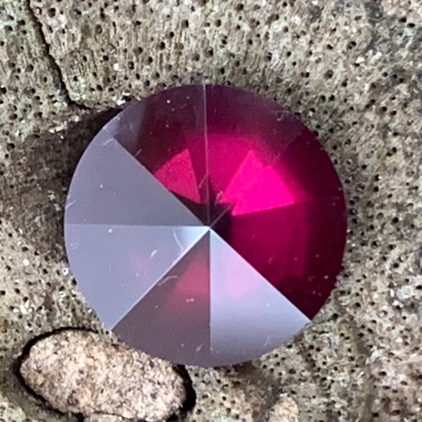 Garnet Round 1.45 Ct Special Creative Cut Loose Gemstone from Sri Lanka
