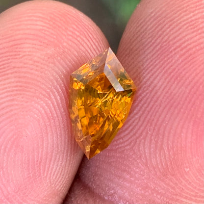 Orange Zircon Shield 2.86 Ct Natural Loose Gemstone From Sri Lanka