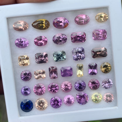 Sapphire Multicolor Natural Heated Only Loose Gemstone Parcel 20.46 Ct / 36 Gemstones From Sri Lanka