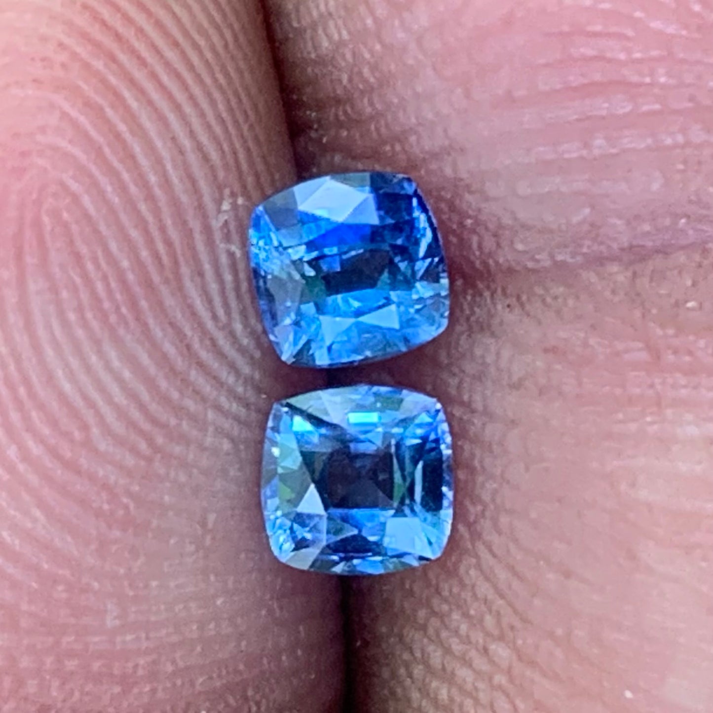 Blue Sapphire Cushion Pair 3.9 mm / 0.8 Ct Heated Only Natural Loose Gemstones for Earrings