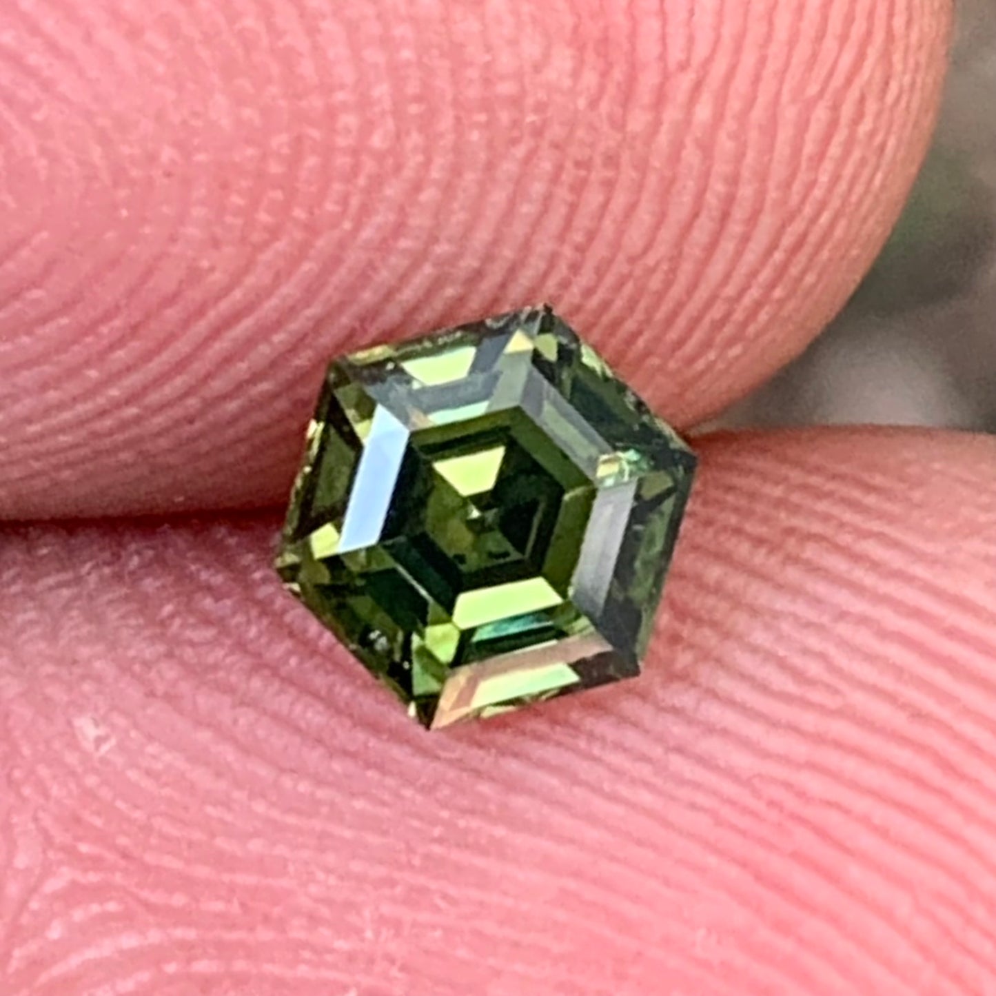 Green Zircon Step Cut Hexagon 1.16 Ct Natural Loose Gemstone From Sri Lanka