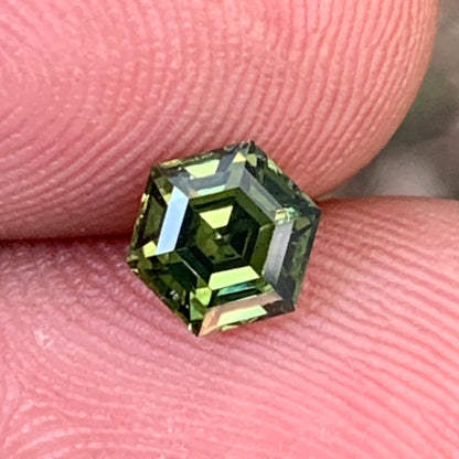 Green Zircon Step Cut Hexagon 1.16 Ct Natural Loose Gemstone From Sri Lanka