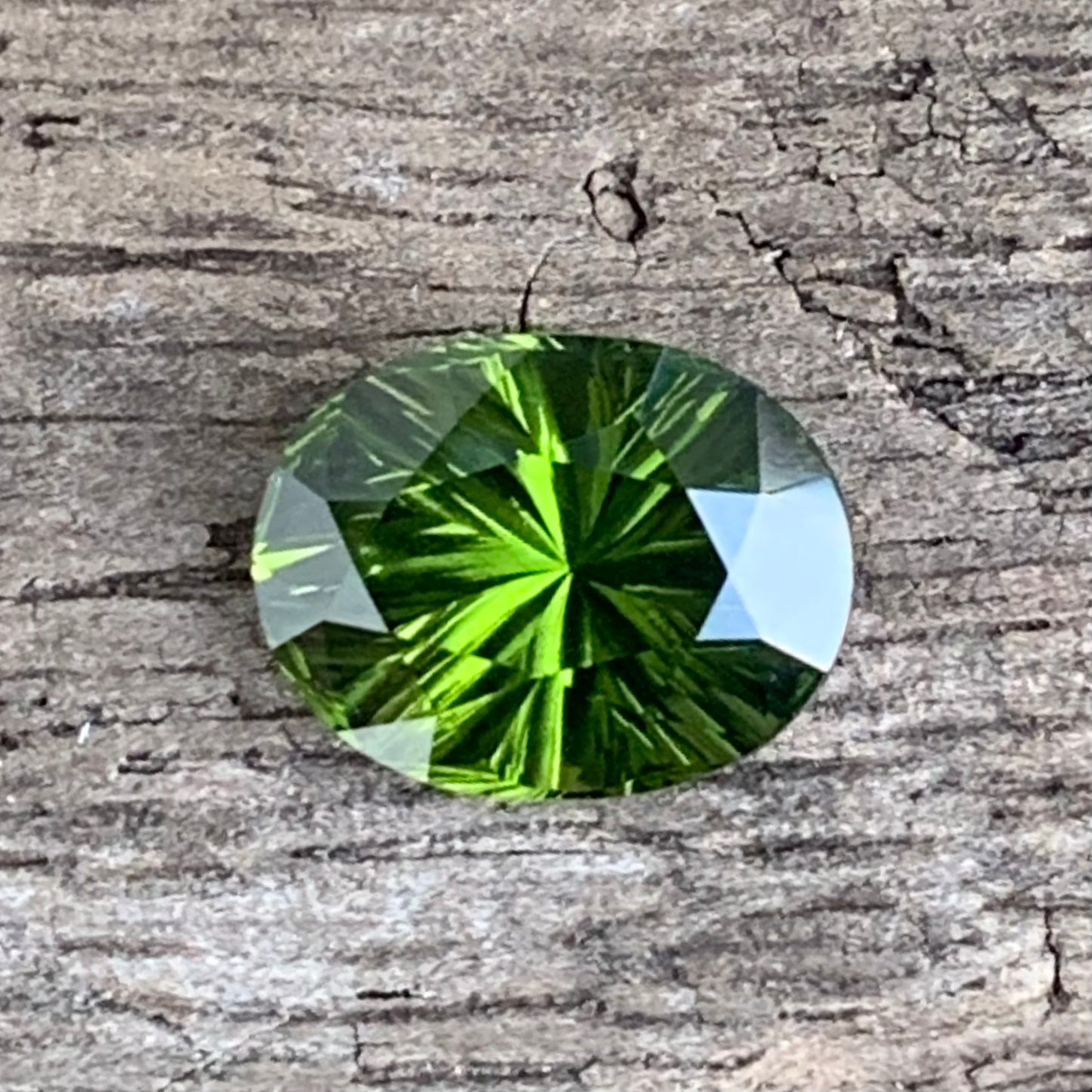 Green Zircon Oval Fantasy Cut 2.8 Ct Ceylon Natural Loose Gemstone