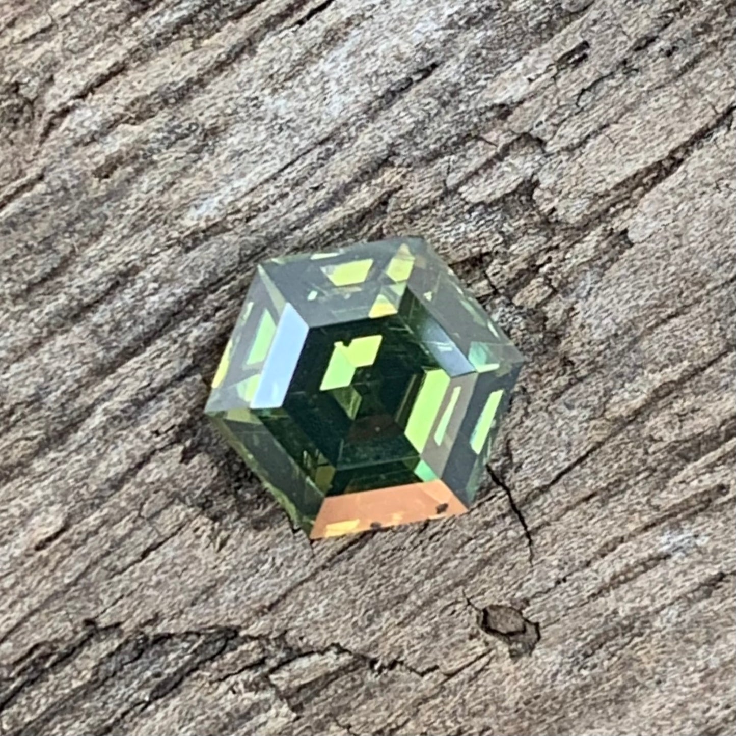 Green Zircon Step Cut Hexagon 1.16 Ct Natural Loose Gemstone From Sri Lanka