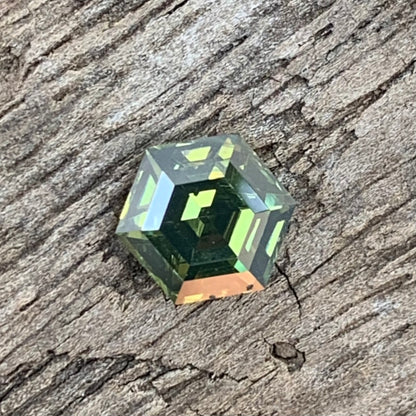 Green Zircon Step Cut Hexagon 1.16 Ct Natural Loose Gemstone From Sri Lanka