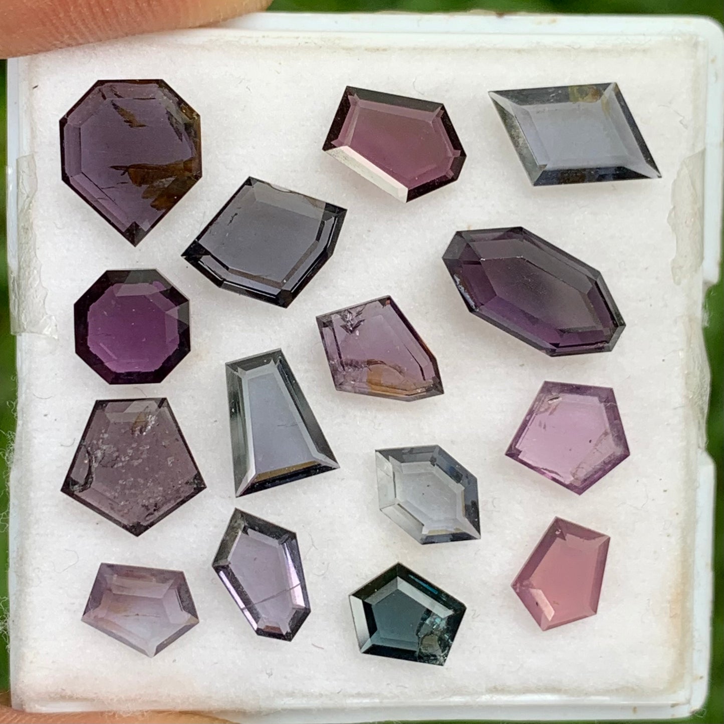 Spinel Portrait Cut Tablets of Different Geometric Shapes Natural Loose Gemstone Parcel 14.35 Ct / 15 Stones