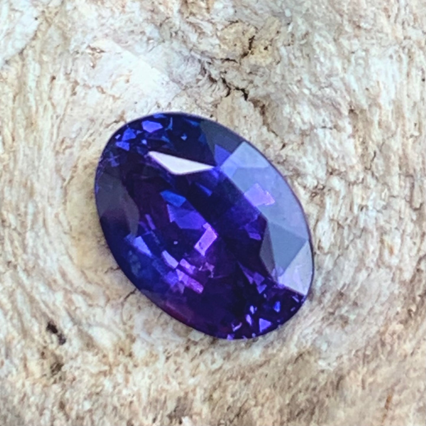 Bluish Purple Bicolor Sapphire Oval 1.48 Ct Heated Only Natural Loose Gemstone