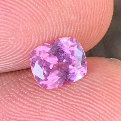 Purplish Pink Spinel Rectangular Cushion 1.25 Ct Certified Loose Gemstone For Jewelry Making
