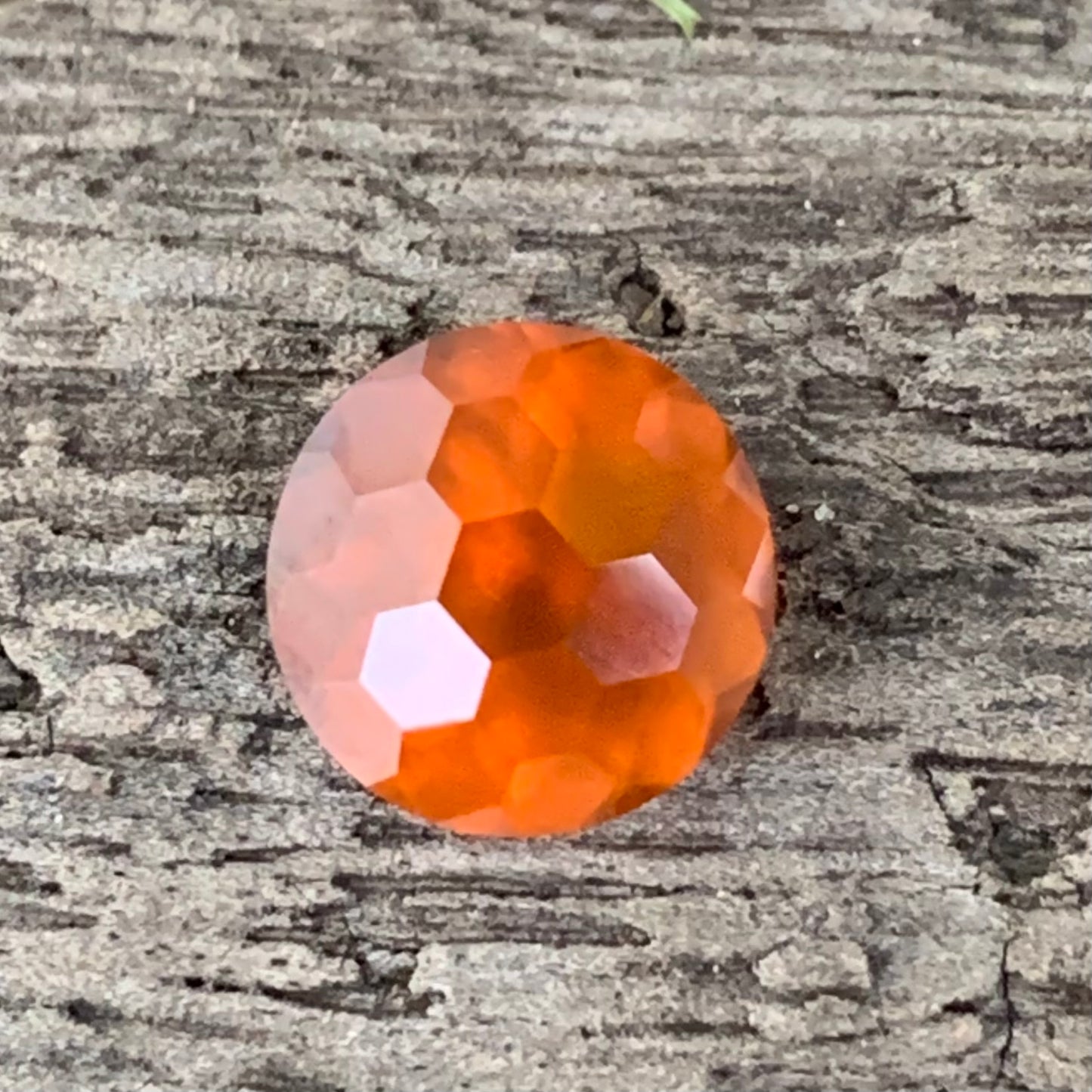 Orangish Garnet Round 8.2 mm / 2.58 Ct Fancy Football Cut Loose Gemstone For Contemporary Jewelry