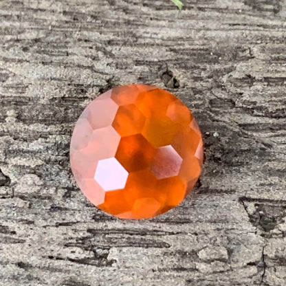 Orangish Garnet Round 8.2 mm / 2.58 Ct Fancy Football Cut Loose Gemstone For Contemporary Jewelry