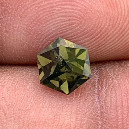 Deep Green Zircon Hexagon 2.15 Ct Unheated Natural Loose Gemstone