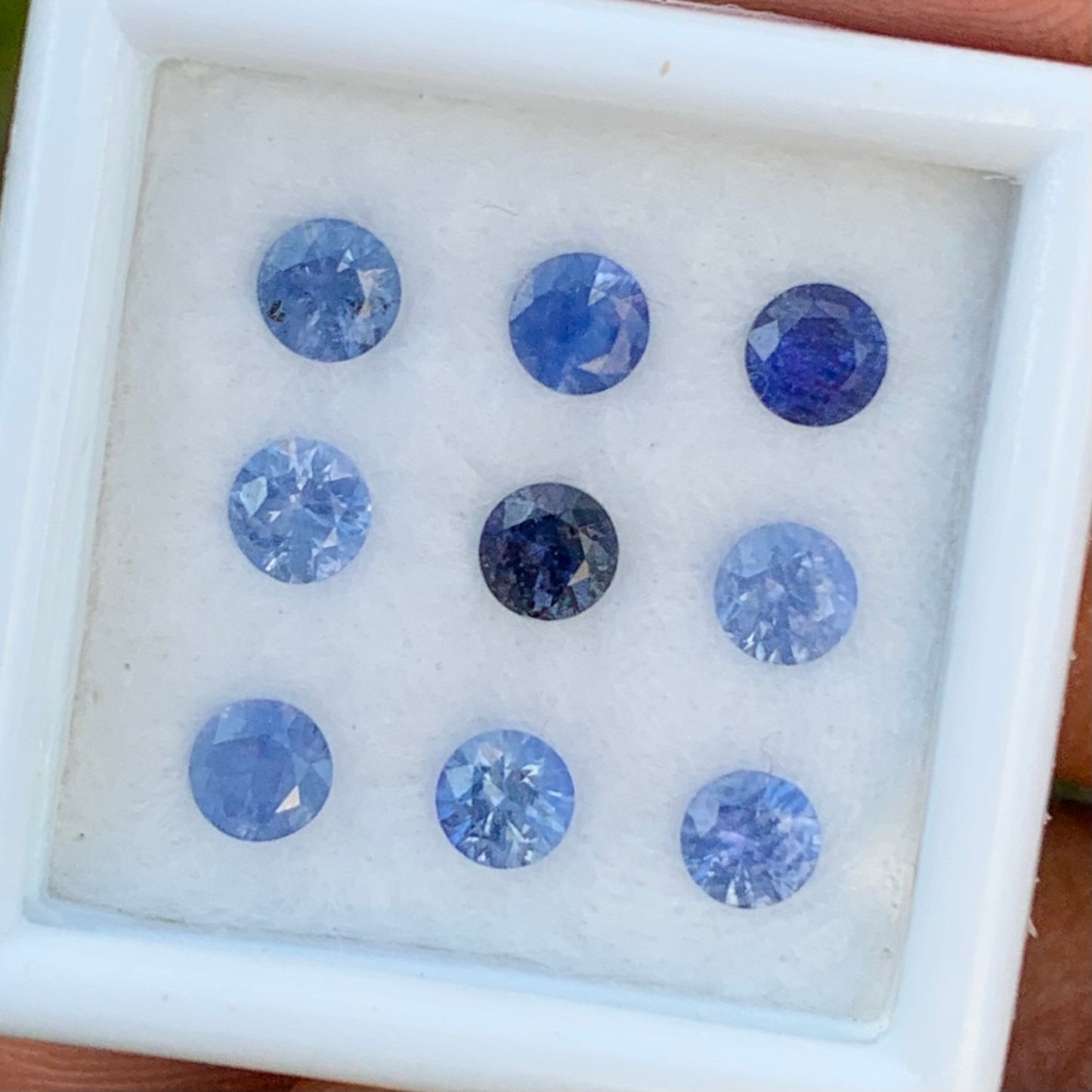 Blue Sapphire 3.5 mm Rounds 1.94 Ct Loose Gemstone Parcel of 9 Stones