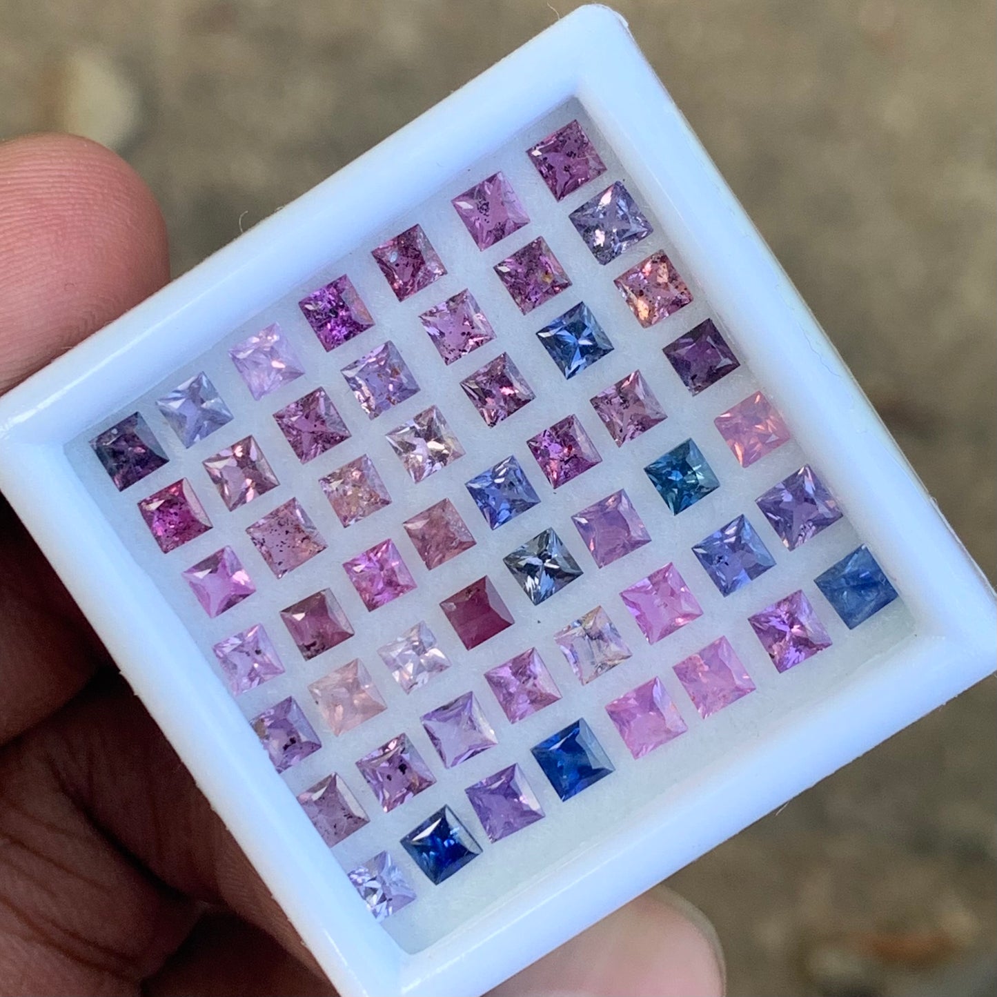 Unheated Sapphire Multicolor Princess Cut Square 9.08 Ct / 21 Natural Loose Gemstone Parcel from Sri Lanka