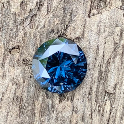 Teal Blue Spinel Fantasy / Concave Cut 6.1 mm Round 0.97 Ct Natural Loose Gemstone