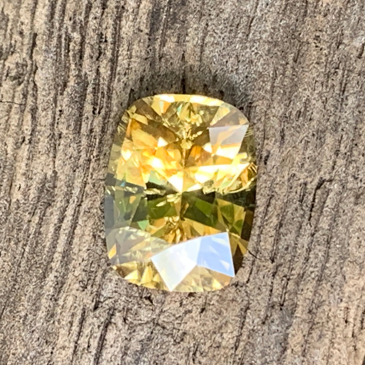Brownish Yellow Zircon Rectangular Cushion Natural Certified 5.72 Ct Loose Gemstone