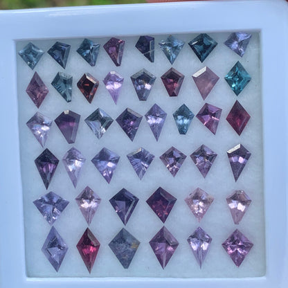 Spinel Kites & Lozenges Natural Multicolor Loose Gemstone Parcel 13.03 Ct / 43 Gemstones From Sri Lanka