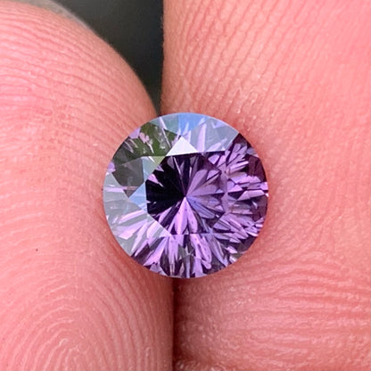 Purple Spinel Fantasy / Concave Cut 6.7 mm Round 1.12 Ct Natural Loose Gemstone