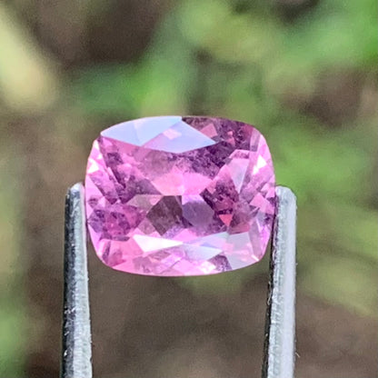 Purplish Pink Spinel Rectangular Cushion 1.25 Ct Certified Loose Gemstone For Jewelry Making