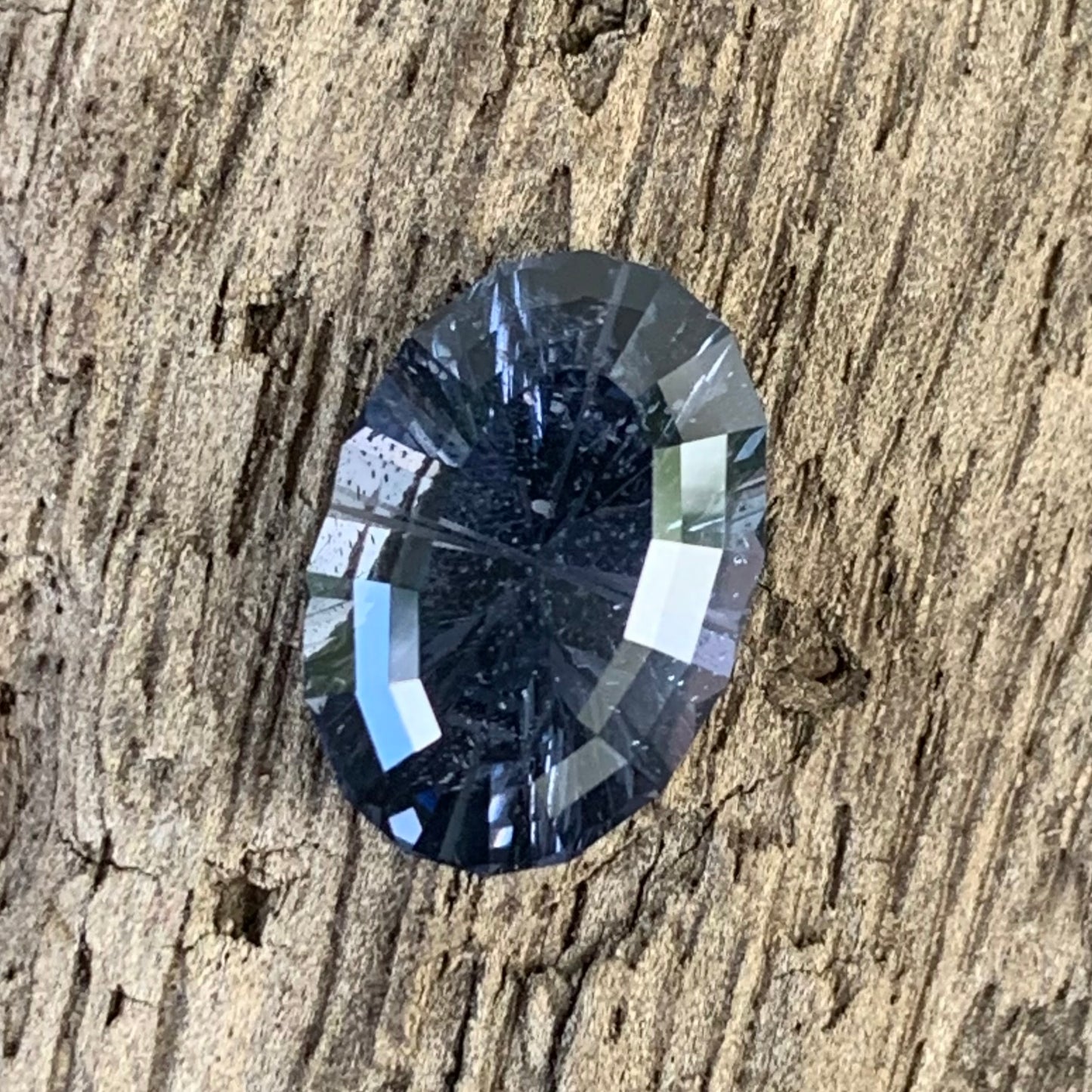 Deep Blue Spinel Concave Cut / Fantasy Cut Modified Oval 3.09 Ct Natural Loose Gemstone From Sri Lanka