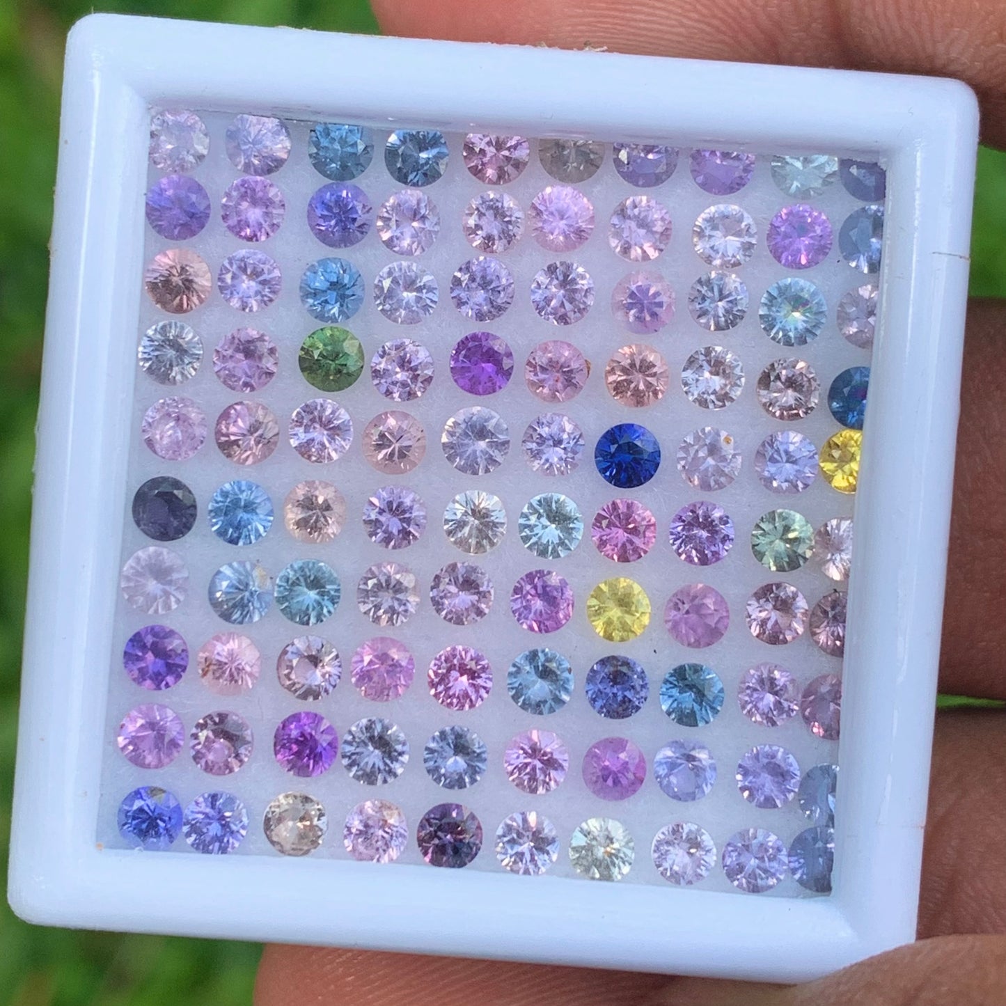 Unheated Sapphire 2.7 mm - 2.9 mm Rounds 10.75 Ct Multicolor Loose Gemstone Parcel of 100 Stones