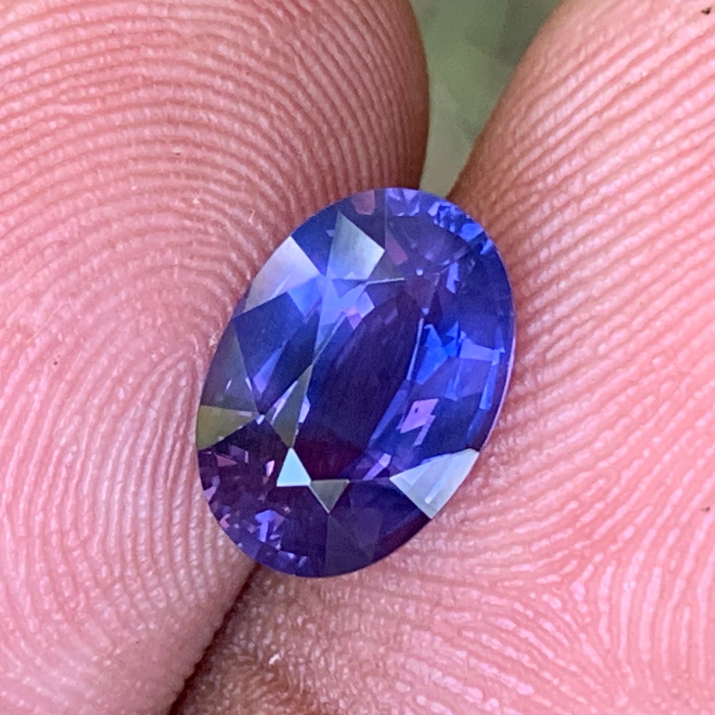 Violetish Blue Bicolor Sapphire Oval Heated Only 2.89 Ct Natural Loose Gemstone for Jewelry Making