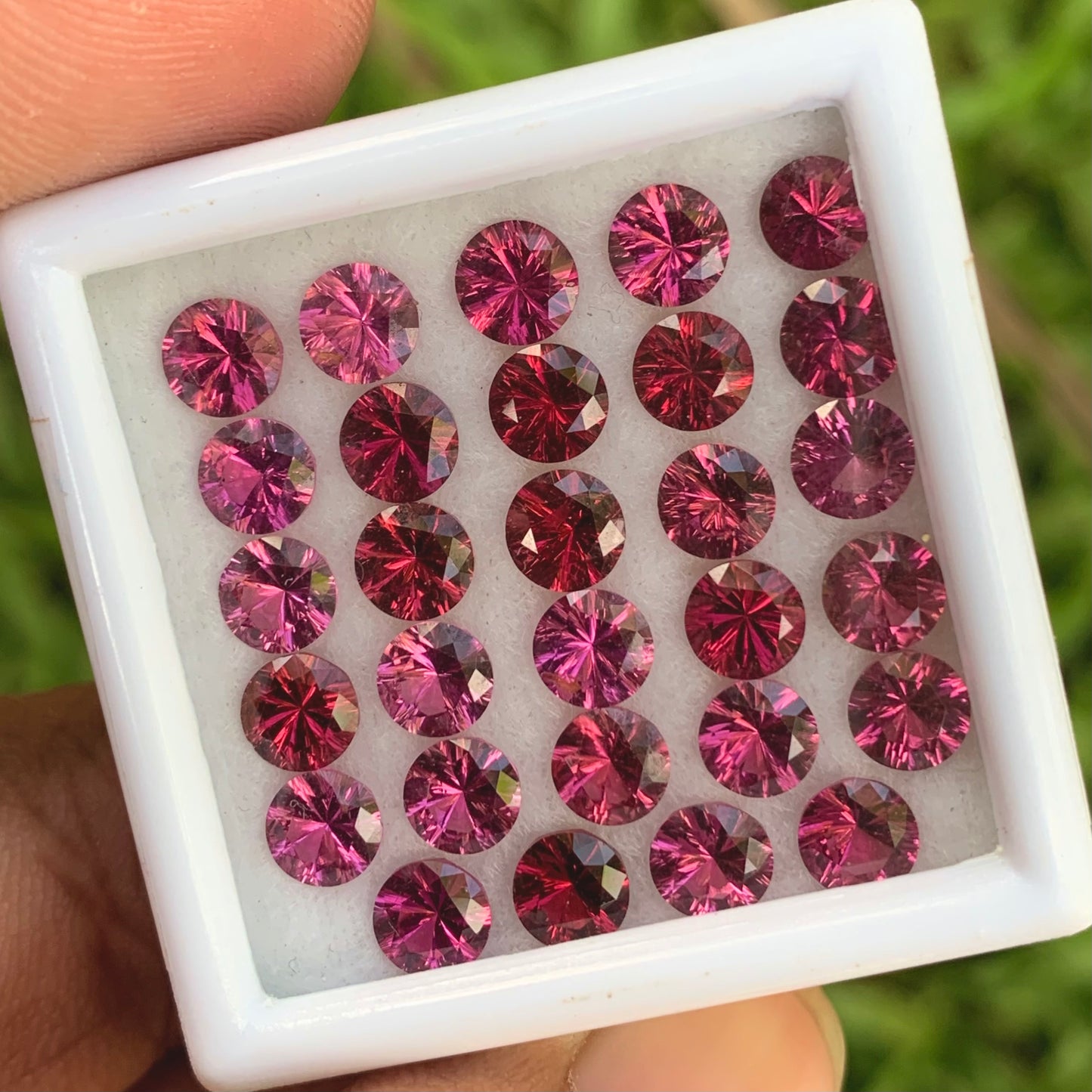 Red Garnet 4.5 - 5 mm Concave Fantasy Cut Rounds 15.80 Ct / 29 Stones Parcel of Natural Loose Gemstones From Sri Lanka