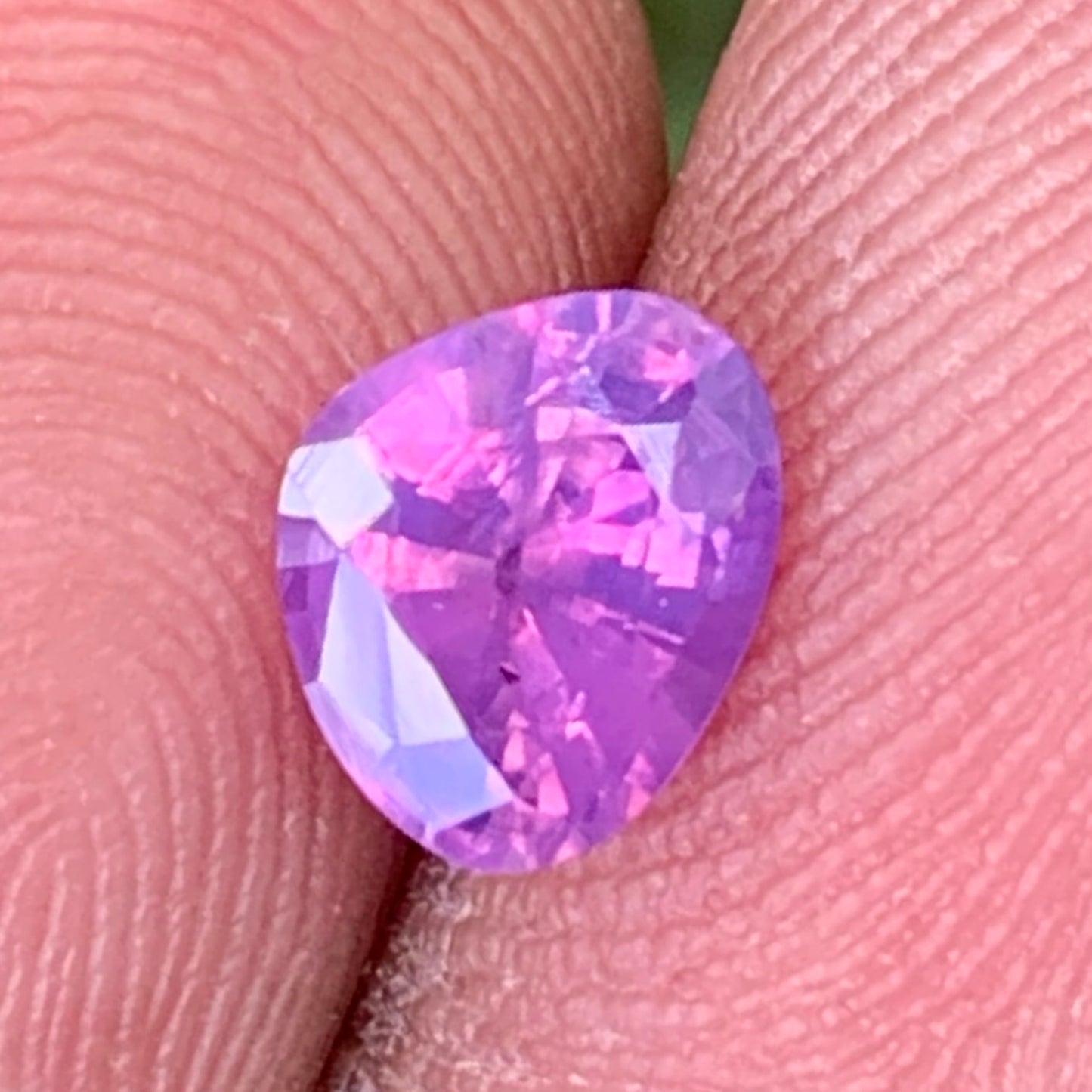 Hazy Sapphire Purplish Pink Modified Trillion Heated Only 1.2 Ct Natural Loose Gemstone From Sri Lanka