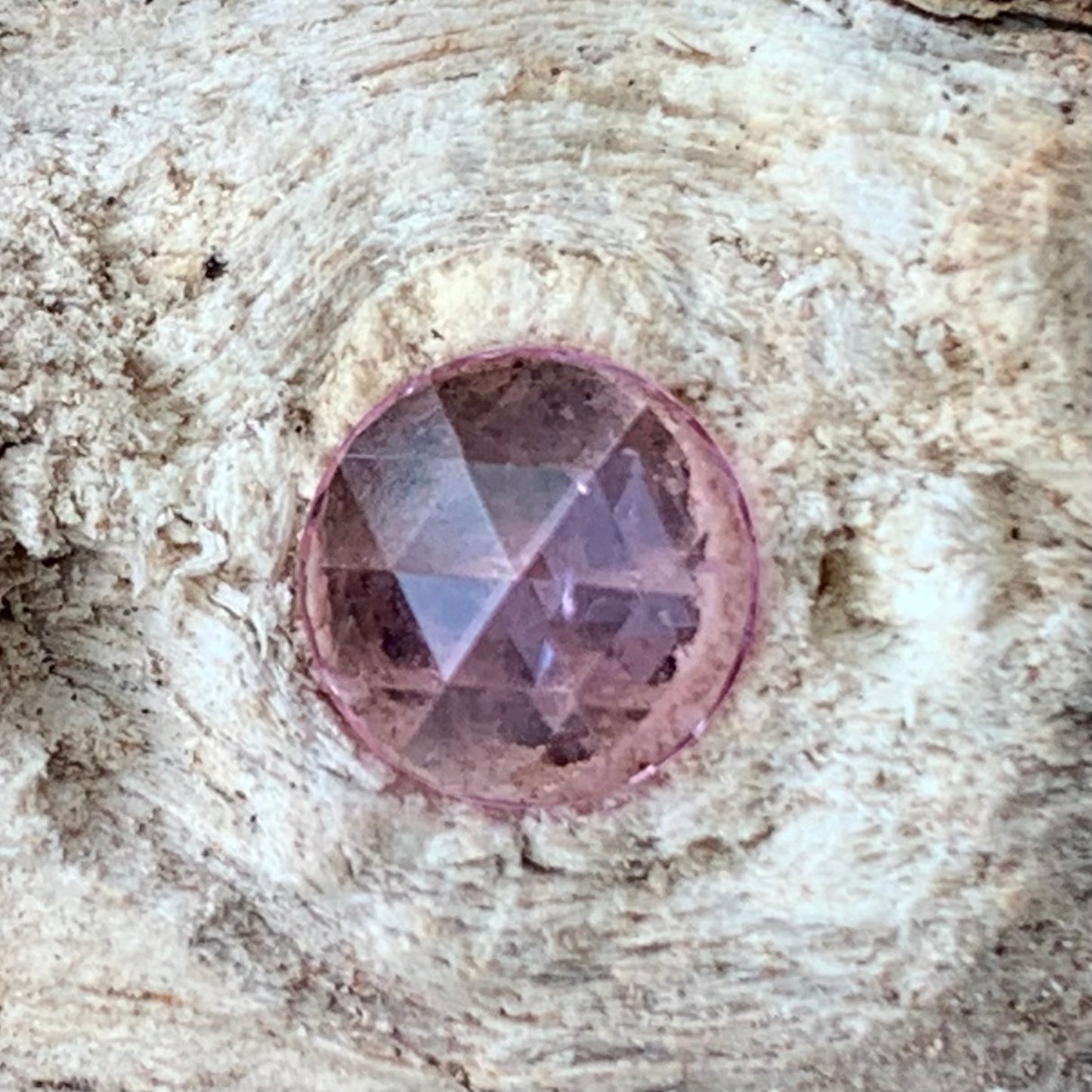 Rose Cut Peach Sapphire 0.71 Ct Modified Round Heated Only Natural Loose Gemstone from Sri Lanka