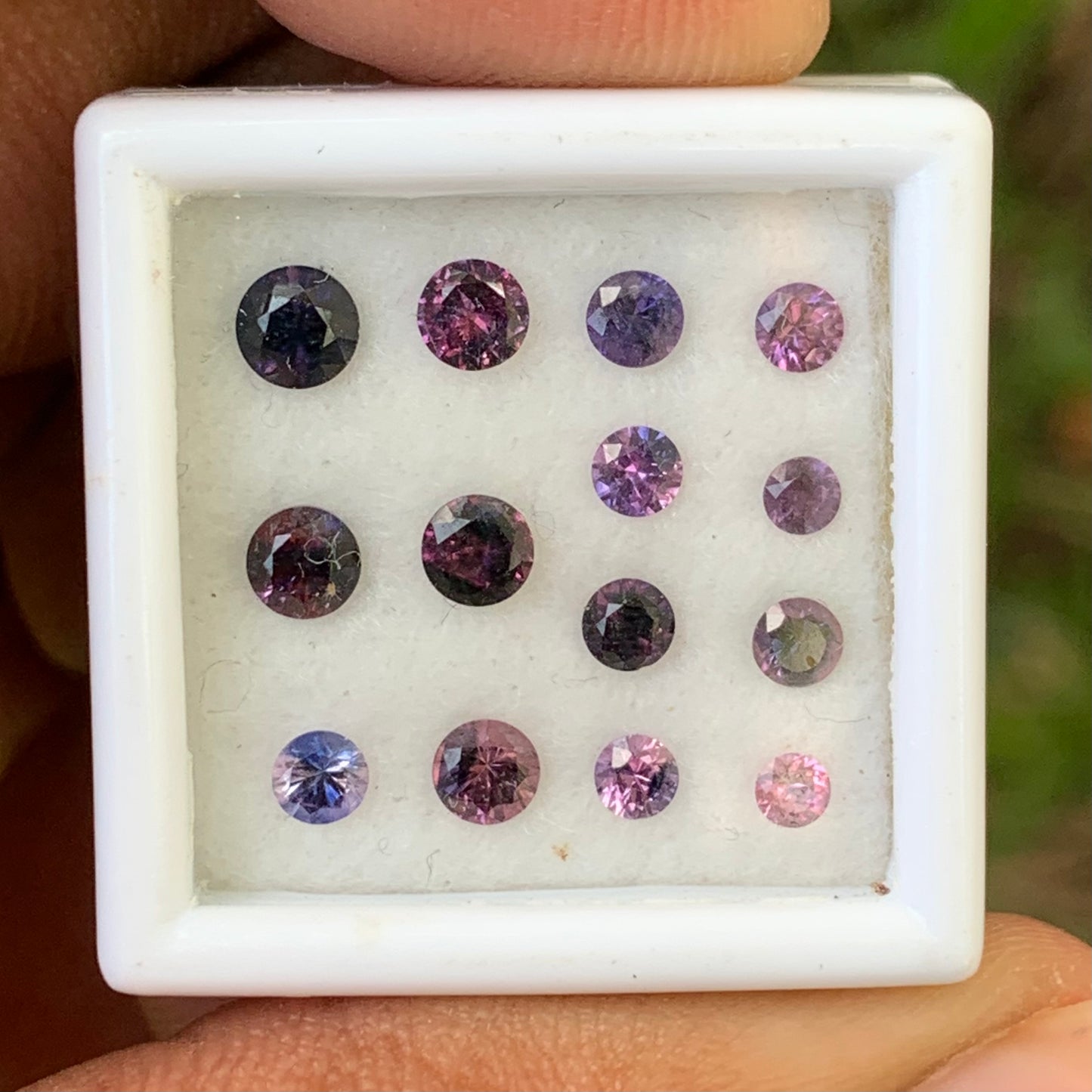 Bi Color Sapphire Natural Unheated Brilliant Cut Rounds 2.3 - 3.7 mm 2.04 Ct / 14 Loose Ceylon Sapphire Parcel from Sri Lanka