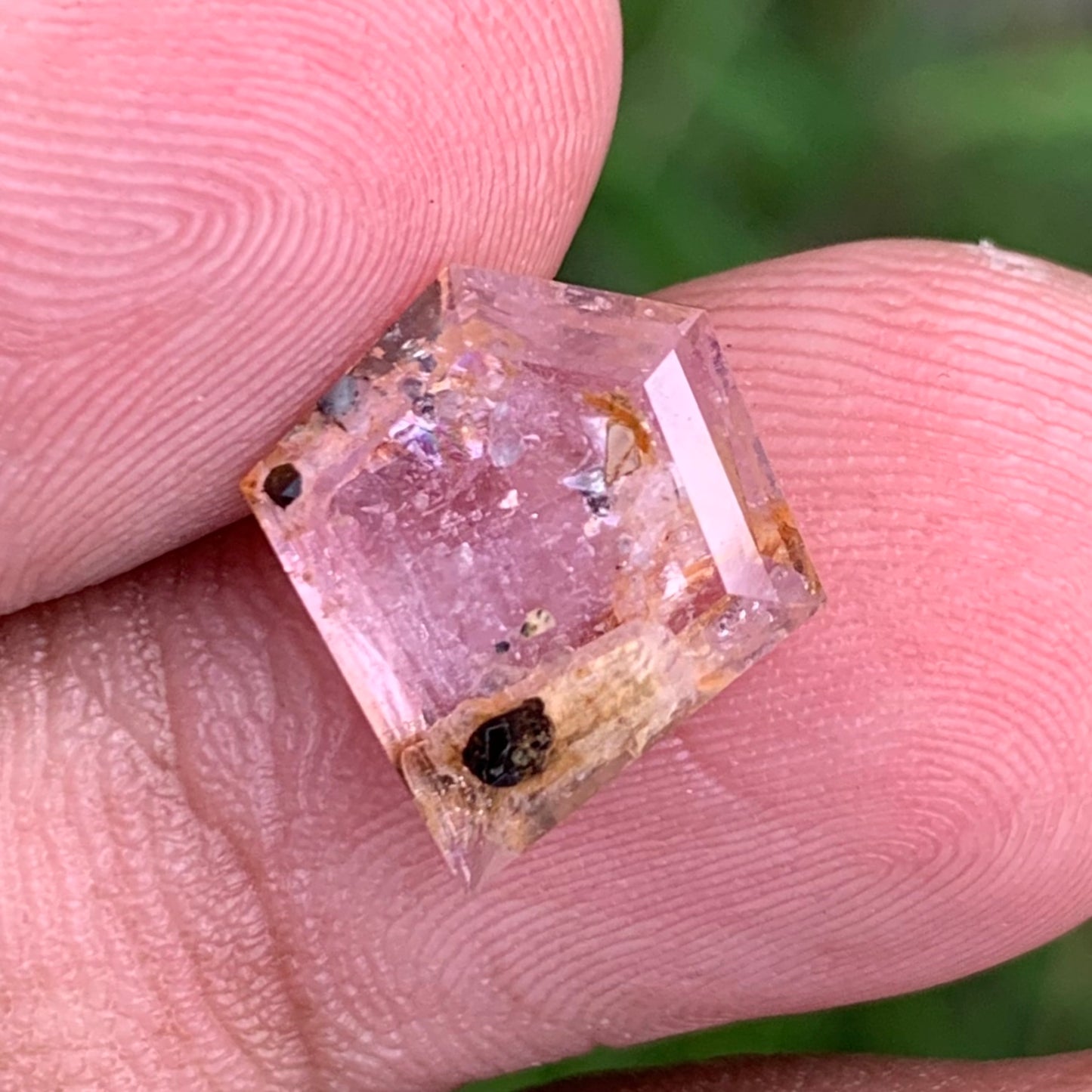 Orangish Pink Padparadscha Sapphire Portrait Cut Tablet 3.87 Ct Natural Loose Gemstone