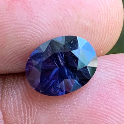Deep Purple With A Velvet Touch Spinel Concave Cut / Fantasy Cut Oval 3.13 Ct Natural Loose Gemstone From Sri Lanka