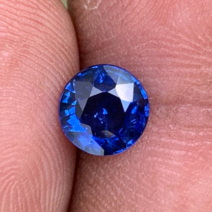 Blue Sapphire 6.5 mm Round 1.13 Ct Natural Loose Gemstone For Jewelry Making