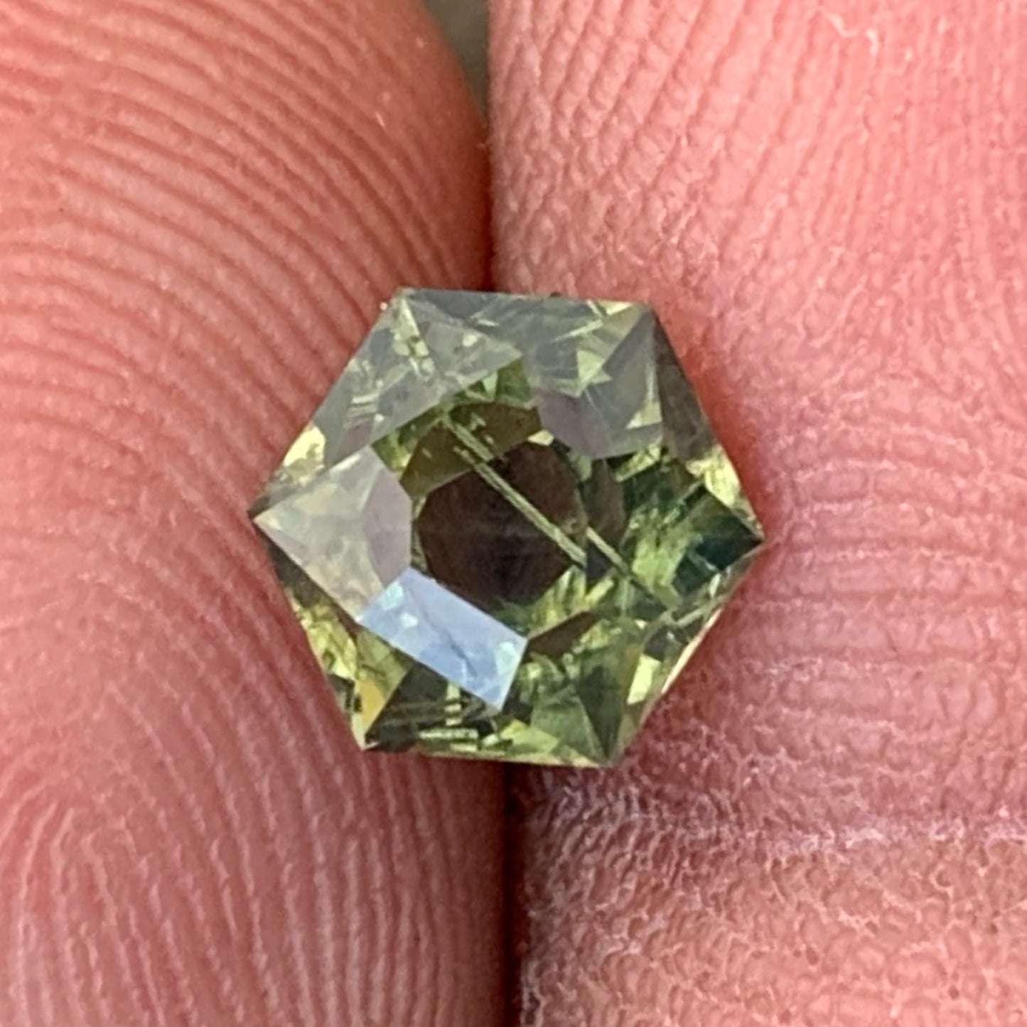Mint Green Zircon Portrait Cut Hexagon 1.4 Ct Natural Loose Gemstone