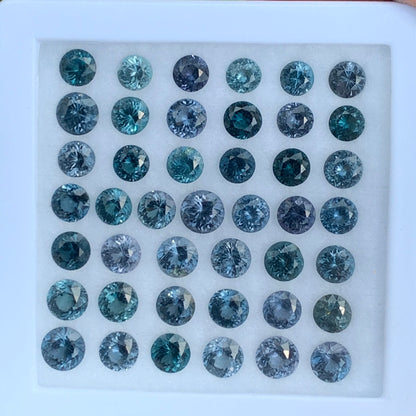 Teal Blue Spinel Round Loose Gem Parcel of 18.75 Ct / 43 Natural Gemstones