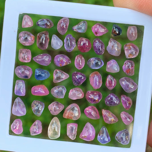 Natural Unheated Sapphire Multicolor Cabochons Free form / Free shapes 23.75 Ct / 50 Loose Gemstone Parcel from Sri Lanka
